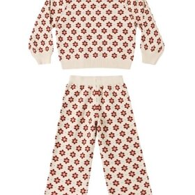 Rylee + Cru LLC Poinsetta Jacquard Knit Set