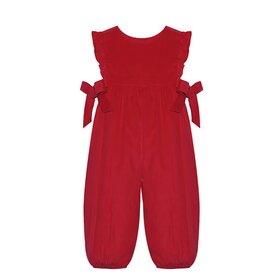 Remember Nguyen Red Corduroy Abigail Long Romper