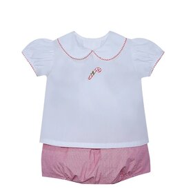 Remember Nguyen Red Check Girl Candy Cane Diaper Set