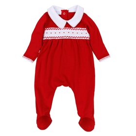 Magnolia Baby Miles Red Smocked Footie