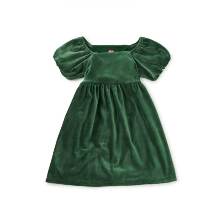 Tea Collection PUFF SHOULDER VELOUR DRESS