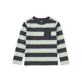 Tea Collection INDIGO LS STRIPED POCKET TEE