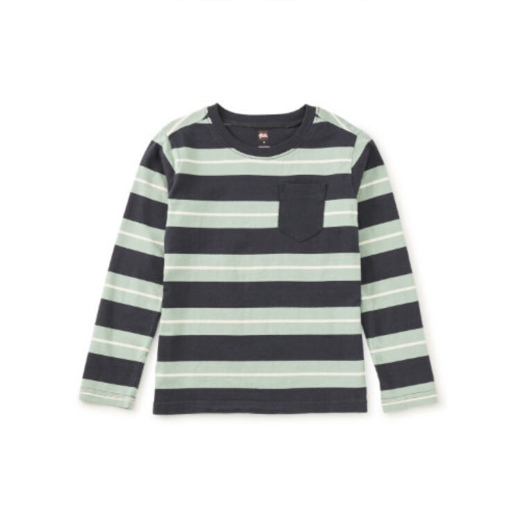 Tea Collection INDIGO LS STRIPED POCKET TEE