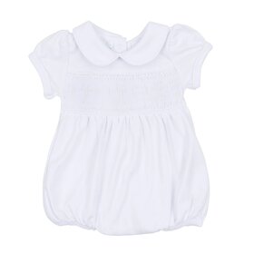 Magnolia Baby White Forever Blessed Smocked Bubble