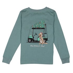 Properly Tied Steel Blue Santa's Caddy LS Shirt
