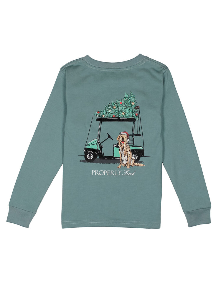 Properly Tied Steel Blue Santa's Caddy LS Shirt