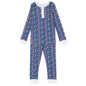 Lila + Hayes Blue Christmas Candy Jack PJ Set
