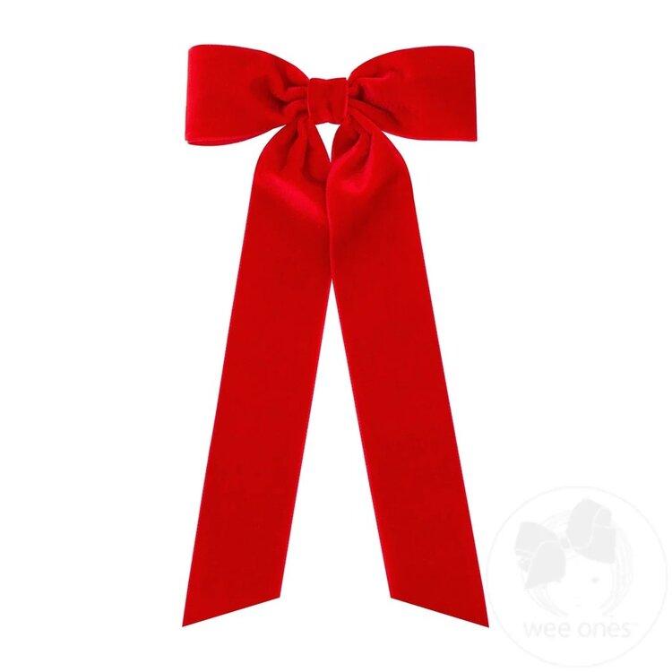 Wee Ones Velvet Bow w/Tails