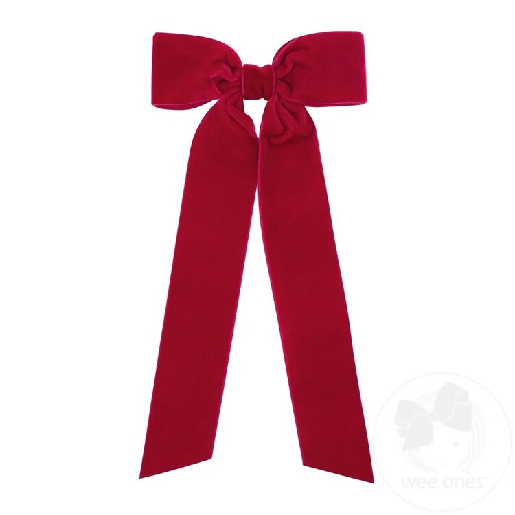 Wee Ones Velvet Bow w/Tails