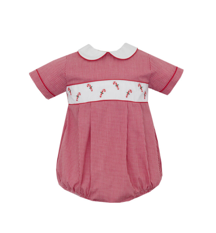 Claire & Charlie Candy Cane Red Gingham Bubble