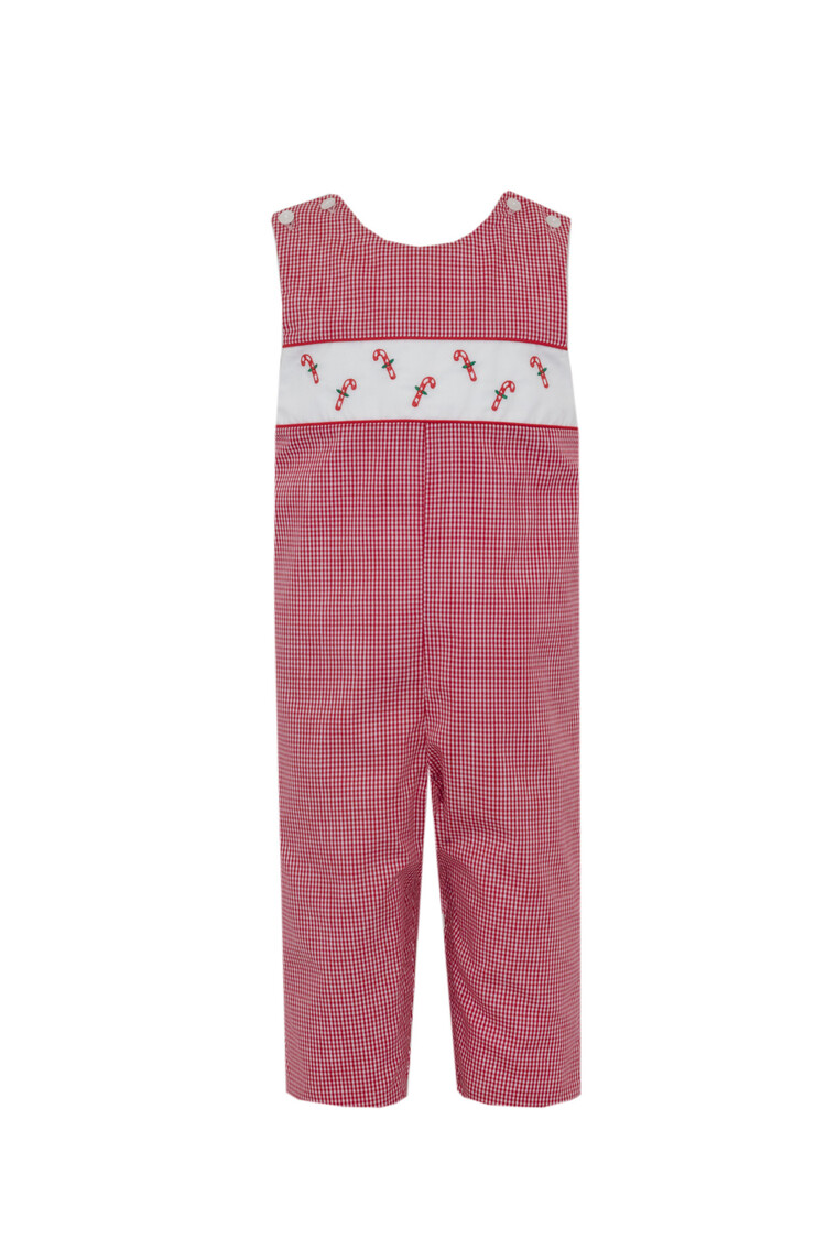 Claire & Charlie Candy Cane Red Gingham John John