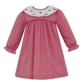 Claire & Charlie Candy Cane Embroidered Collar Dress