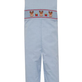 Petit Bebe Bl Ging Smocked Reindeer JohnJohn