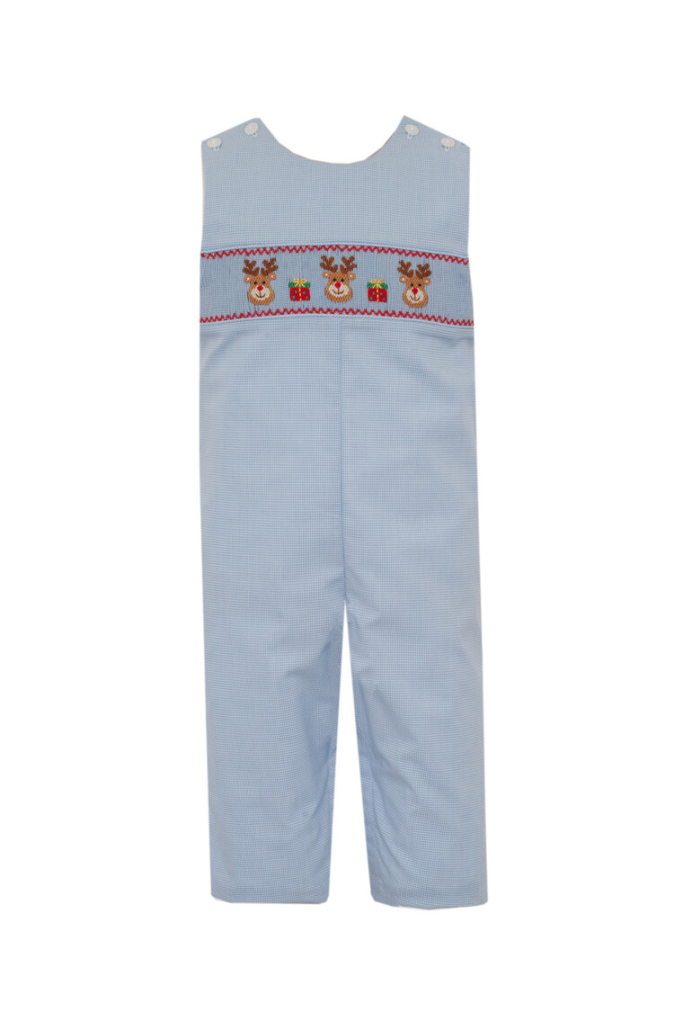 Petit Bebe Bl Ging Smocked Reindeer JohnJohn