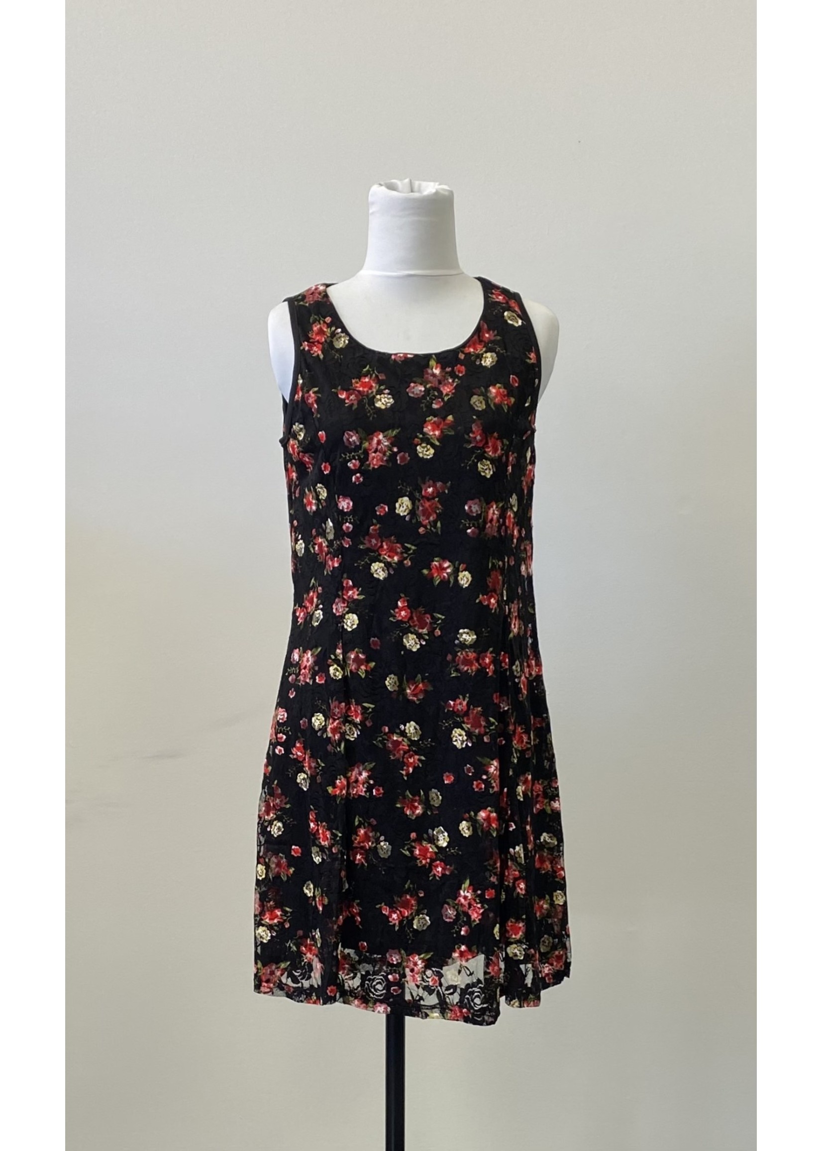 PAPA Black Floral Dress 4011