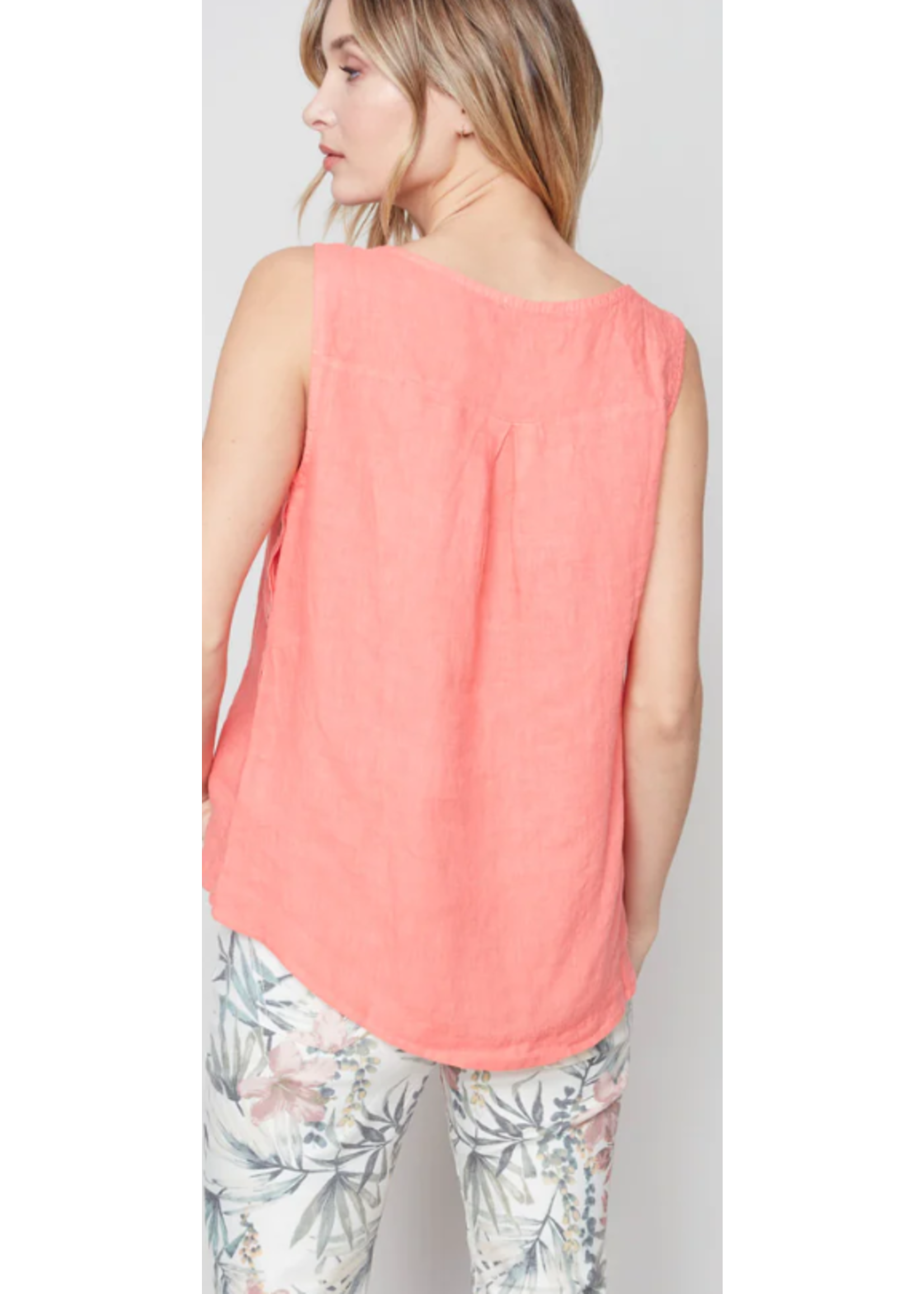 Charlie B - Linen Sleeveless Blouse