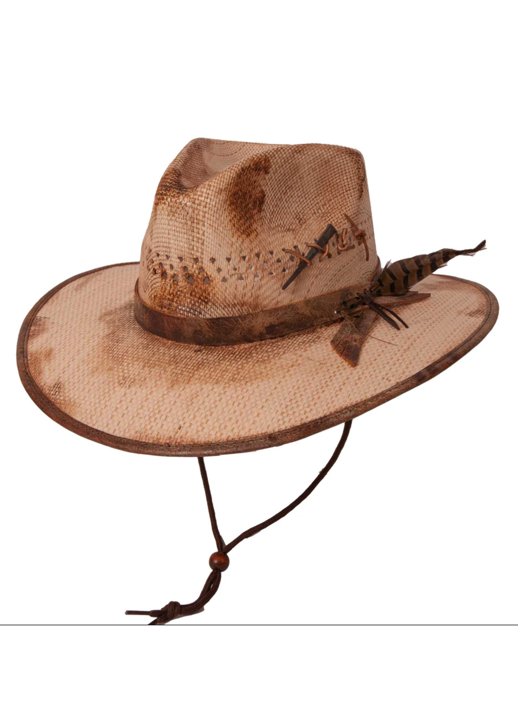 American Hat Makers Desolation Distressed Wide Brim XL