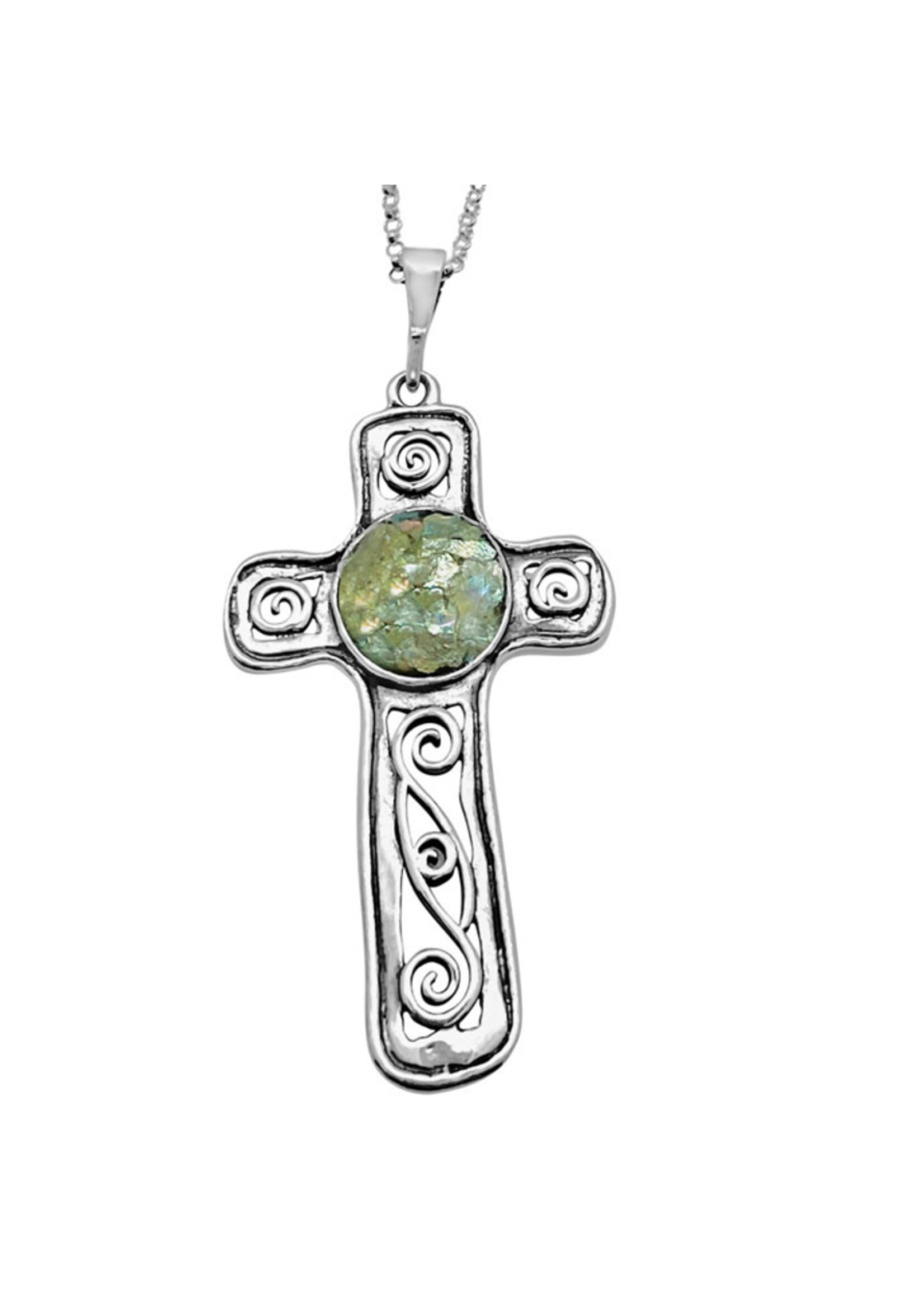 EAST WIND SILVER CO Roman Glass Cross