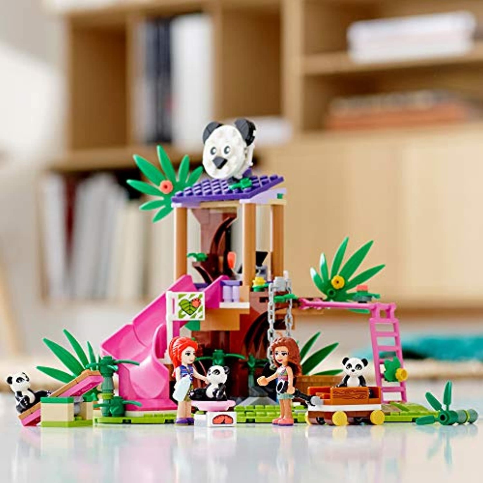 LEGO LEGO Friends Panda Jungle Tree House Set Features a Slide and 3 Panda 41422