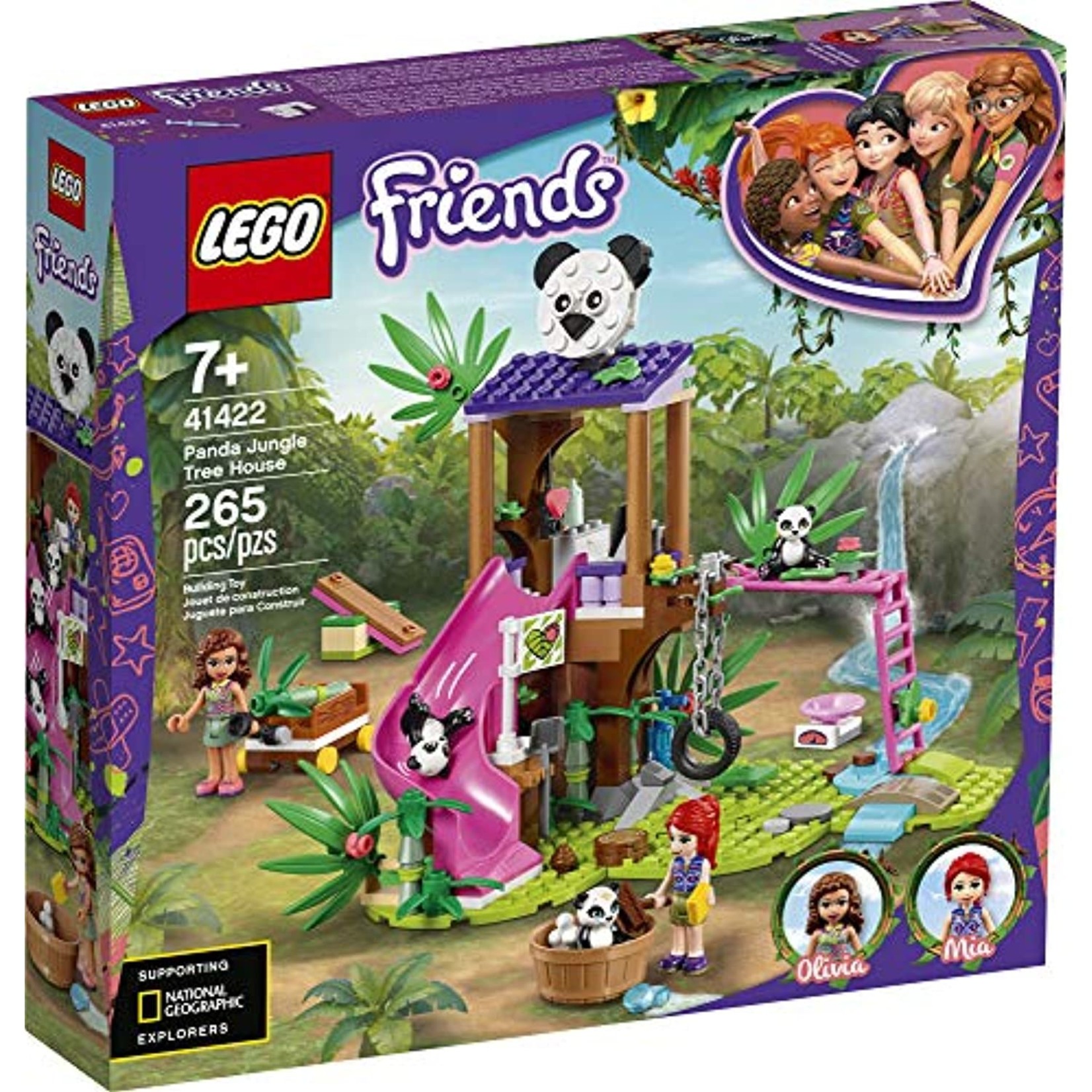 LEGO LEGO Friends Panda Jungle Tree House Set Features a Slide and 3 Panda 41422
