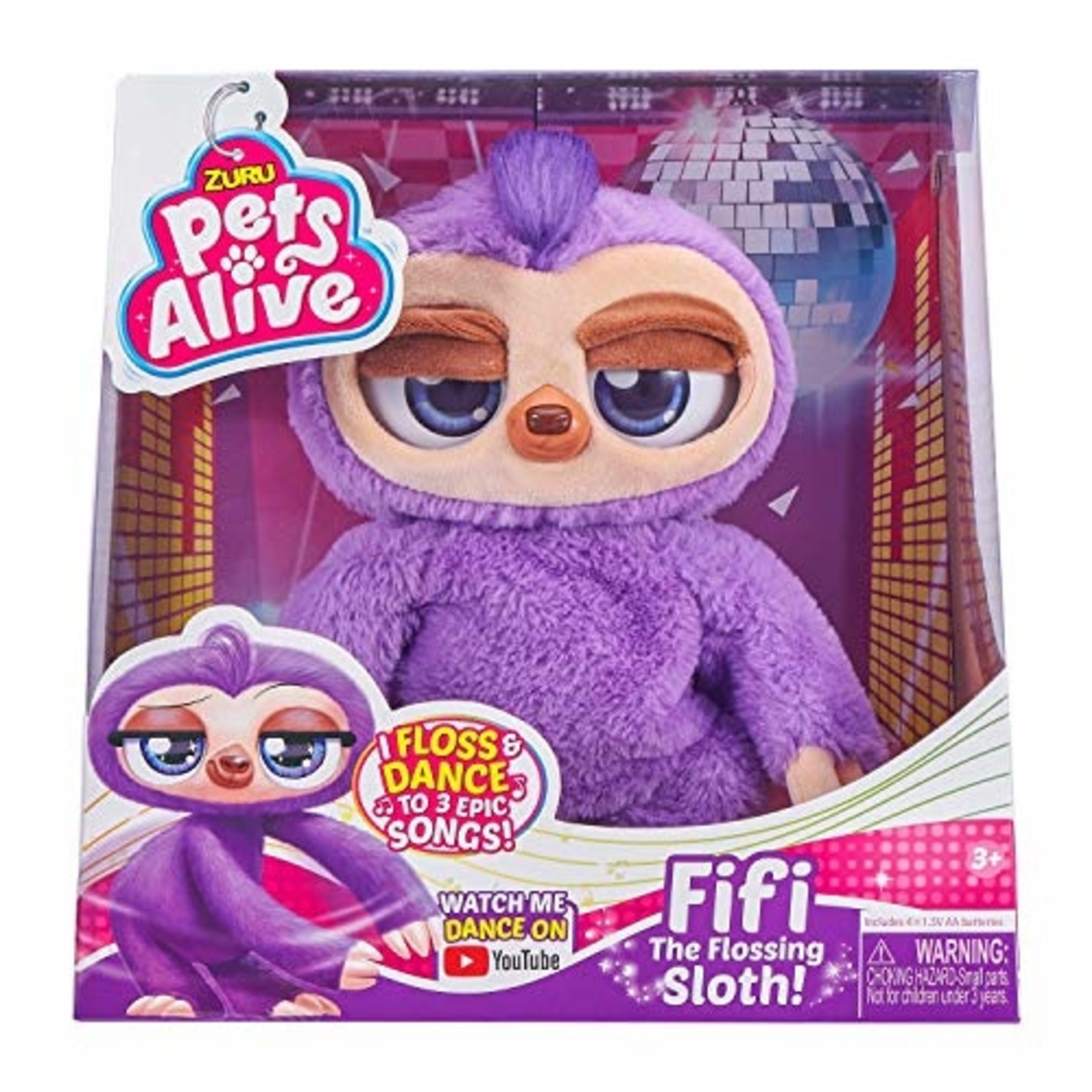 Pets Alive Fifi the Flossing Sloth Purple - 11"