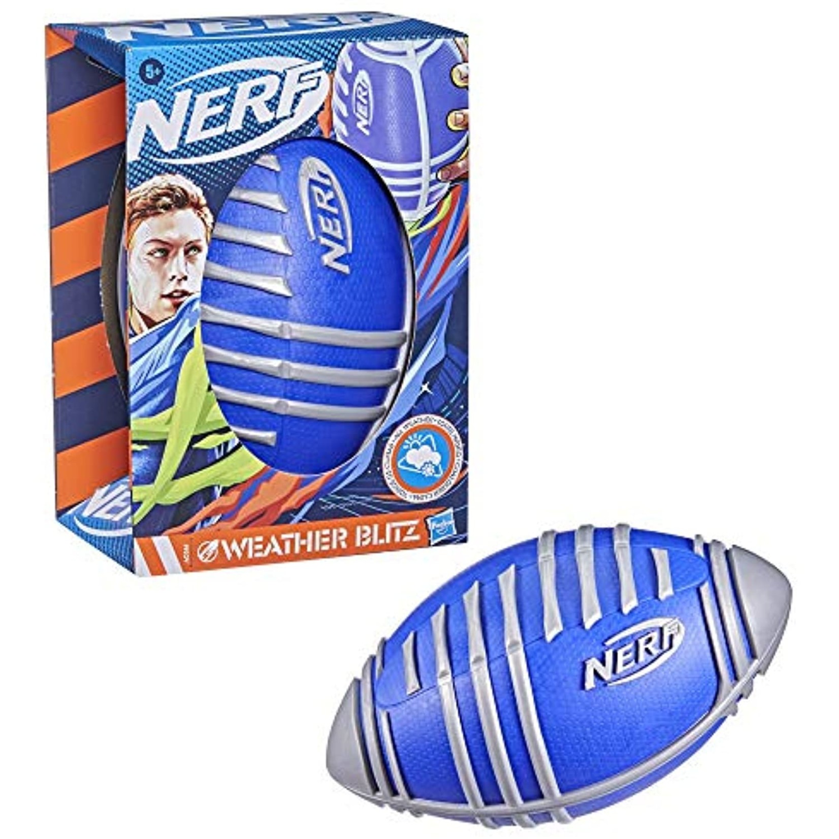 NERF Weather Blitz Foam Football for All-Weather Play - Silver