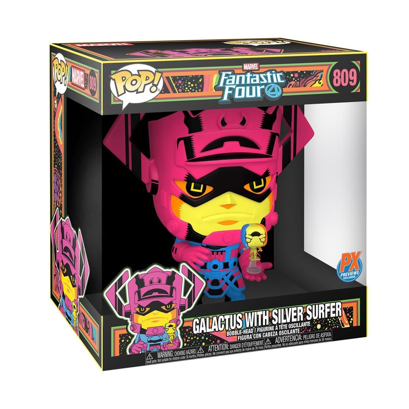 Funko Funko POP! Marvel: Galactus with Silver Surfer Black Light Jumbo 10-Inch – Previews Exclusive