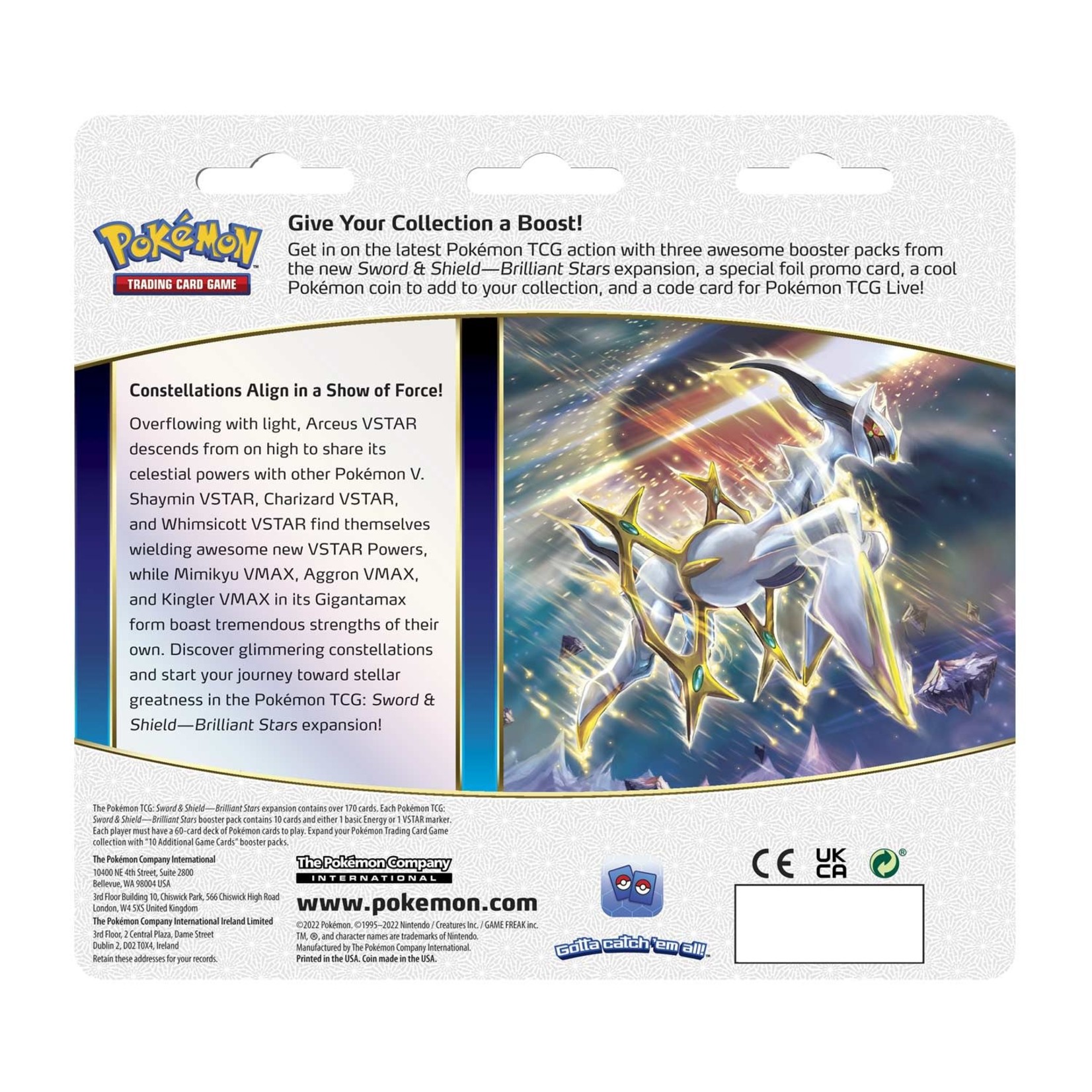 Pokémon Pokémon TCG: Brilliant Stars 3 Booster Packs, Coin & Leafeon Promo Card