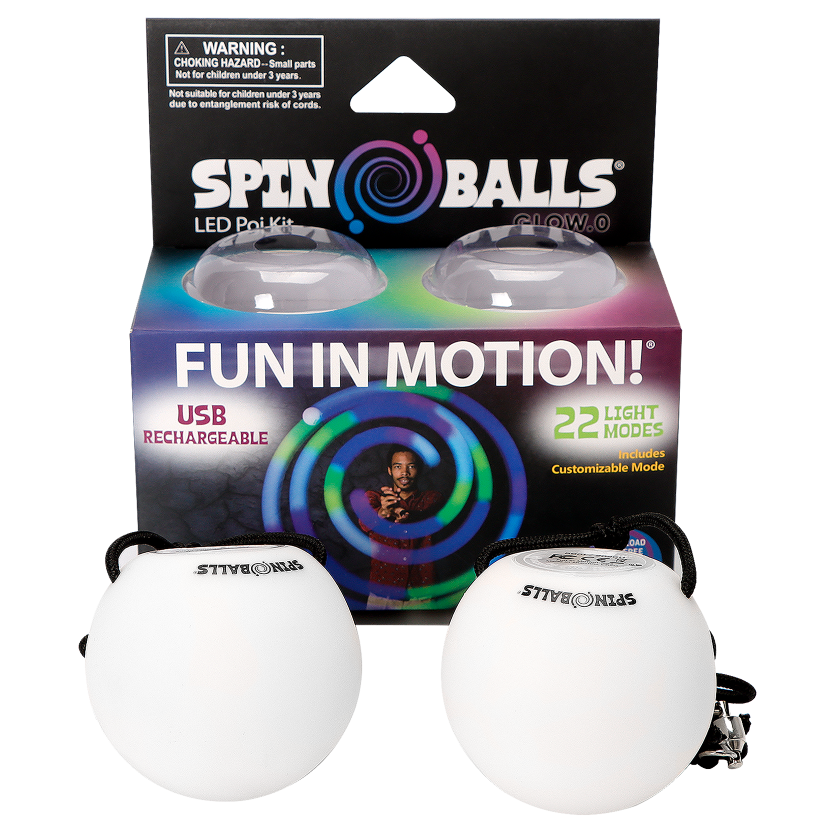 Spinballs LED Rechargeable Poi Set