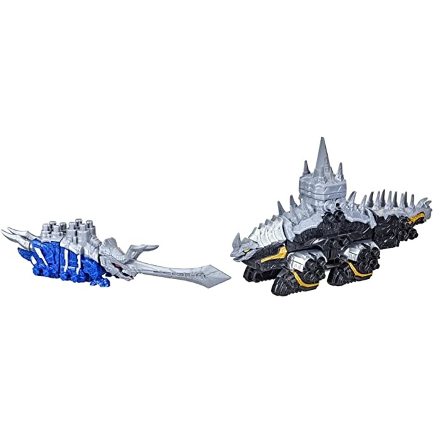Power Rangers Power Rangers Dino Fury Blue Tricera Blade and Black Stego Spike Zord
