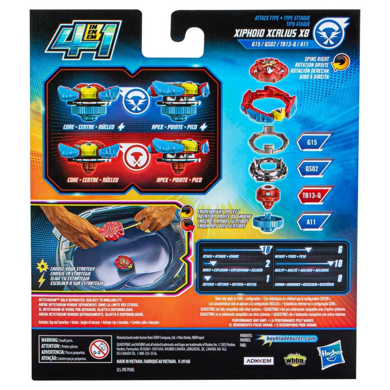 Beyblade Beyblade Burst QuadStrike Xcalius Power Speed Launcher Pack