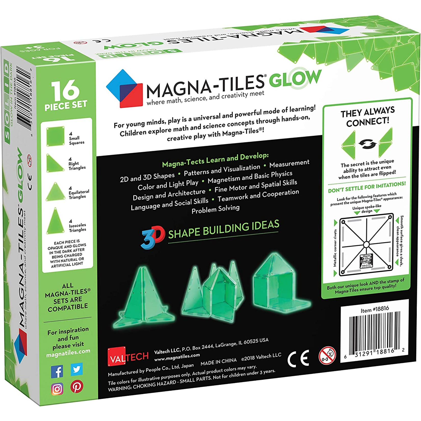 Magna-Tiles Glow 16-Piece Set