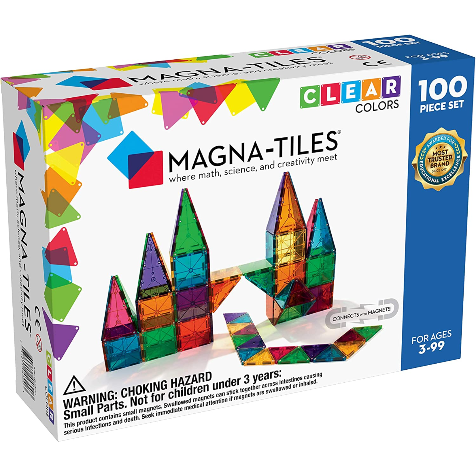 Magna-Tiles Clear Colors 100 pc.