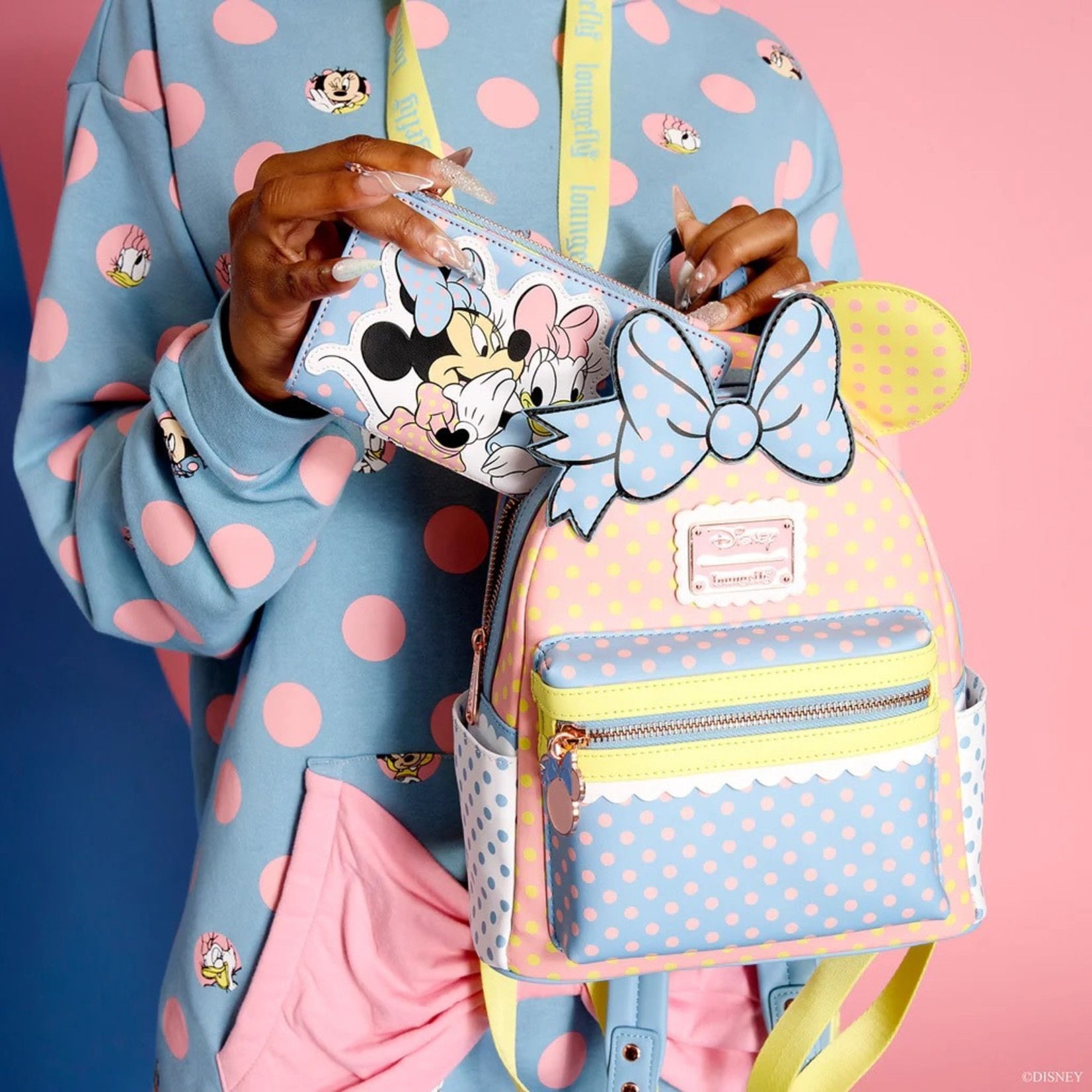 Loungefly Disney Minnie Pastel Color Block Dots Mini Backpack