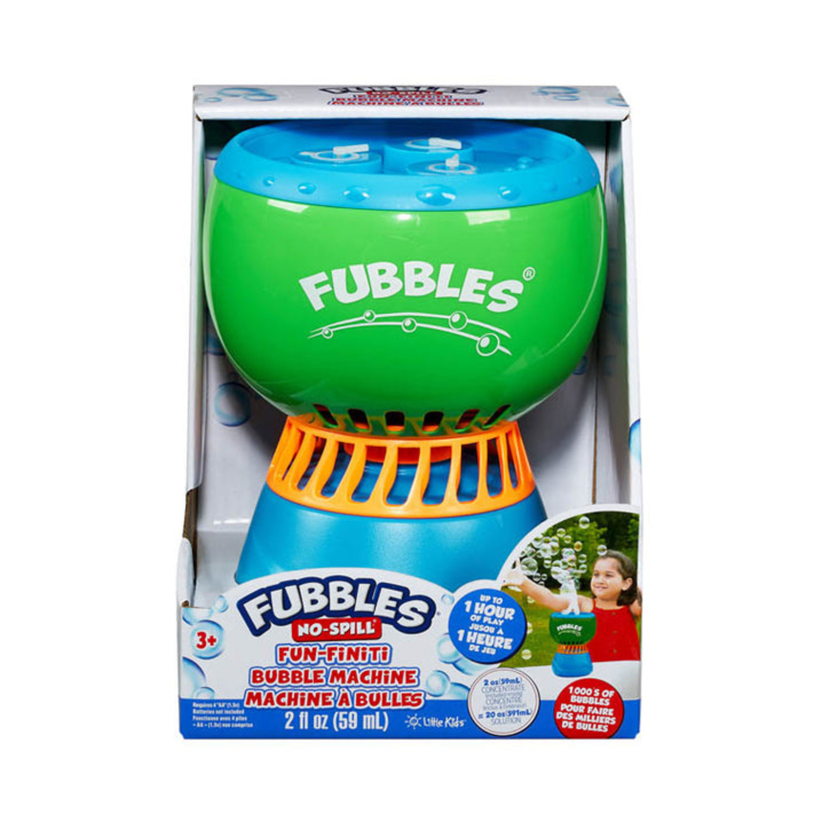 Fubbles No-Spill Fun-Finiti Bubble Machine -NEW