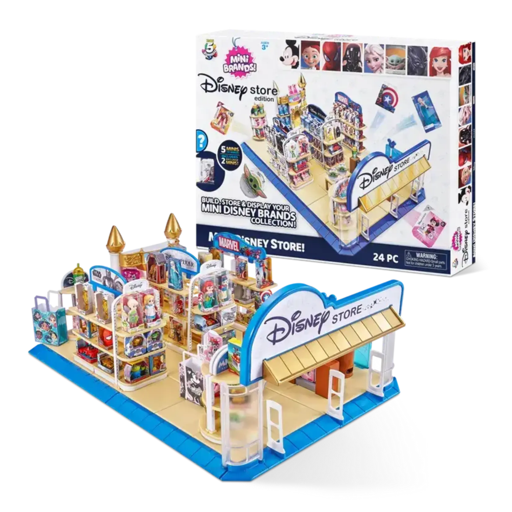 ZURU 5 Surprise Disney Store Mini Brands Toy Store Playset with 2 Exclusive Minis