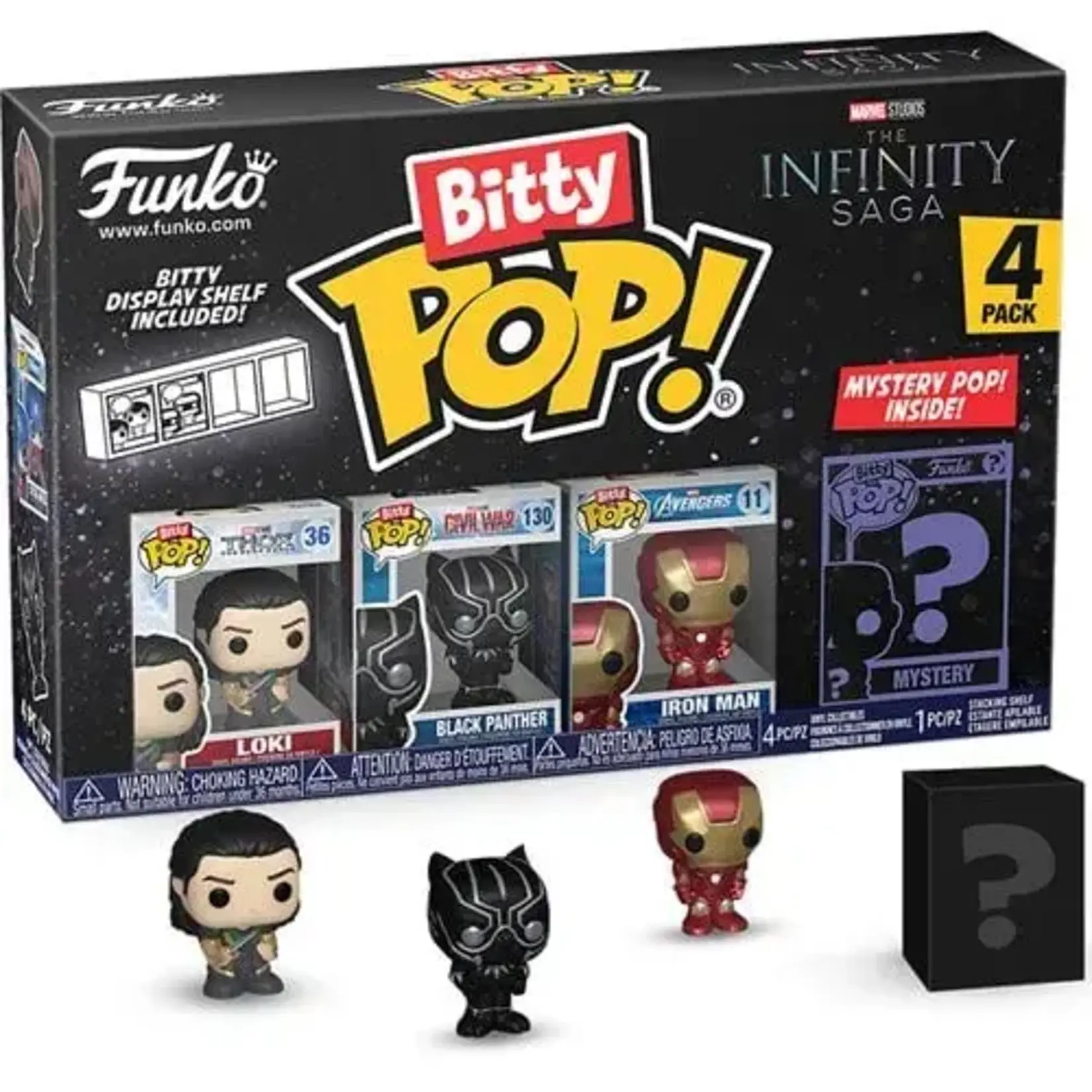 Funko Funko Bitty POP!: The Avengers Loki / Black Panther / Iron Man / Mystery - 4 Pack