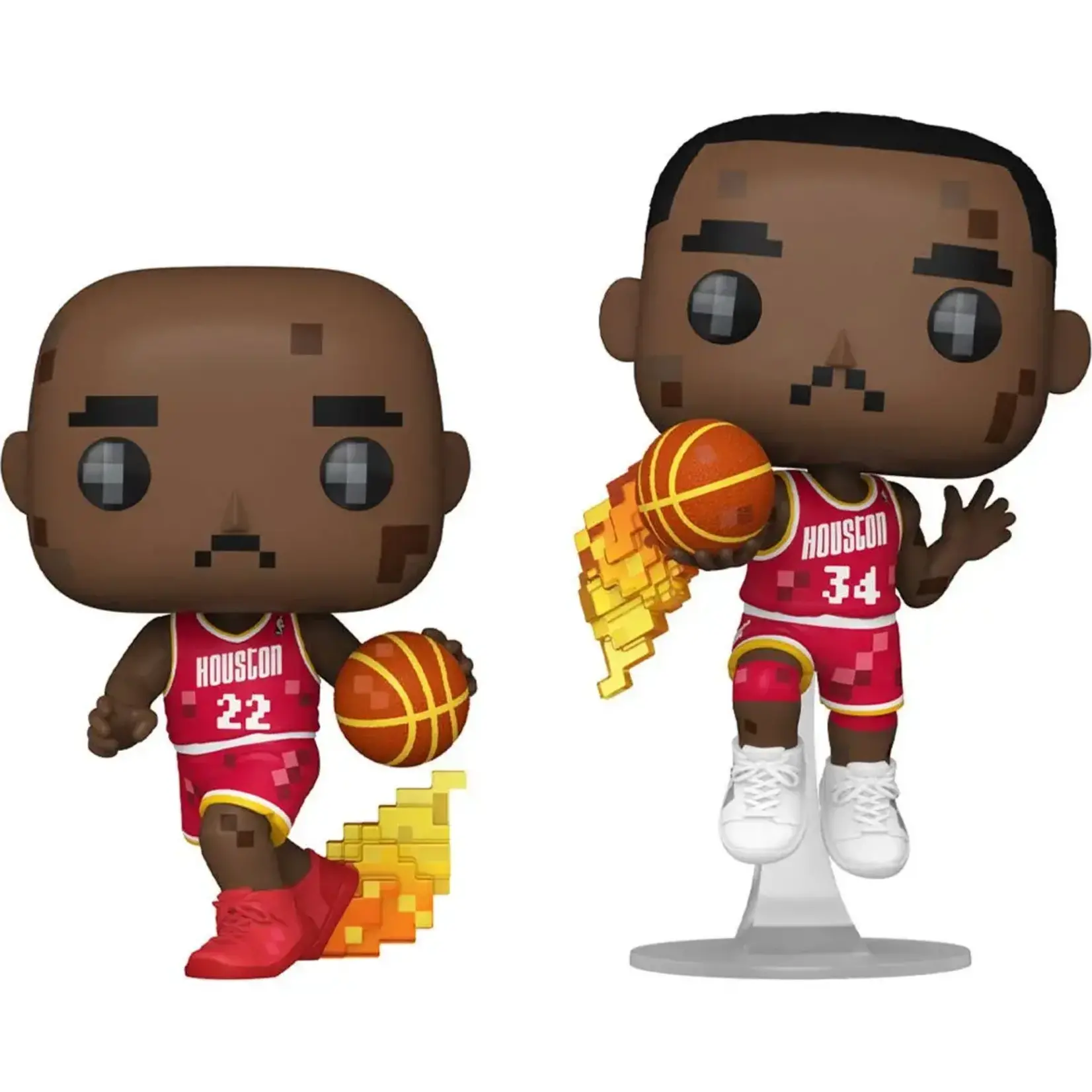 Funko Funko POP! Basketball: NBA JAM Houston Rockets Clyde Drexler and Hakeem Olajuwon 8-Bit 2-Pack