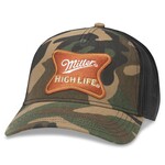 American Needle Camo Miller High Life Ball Cap