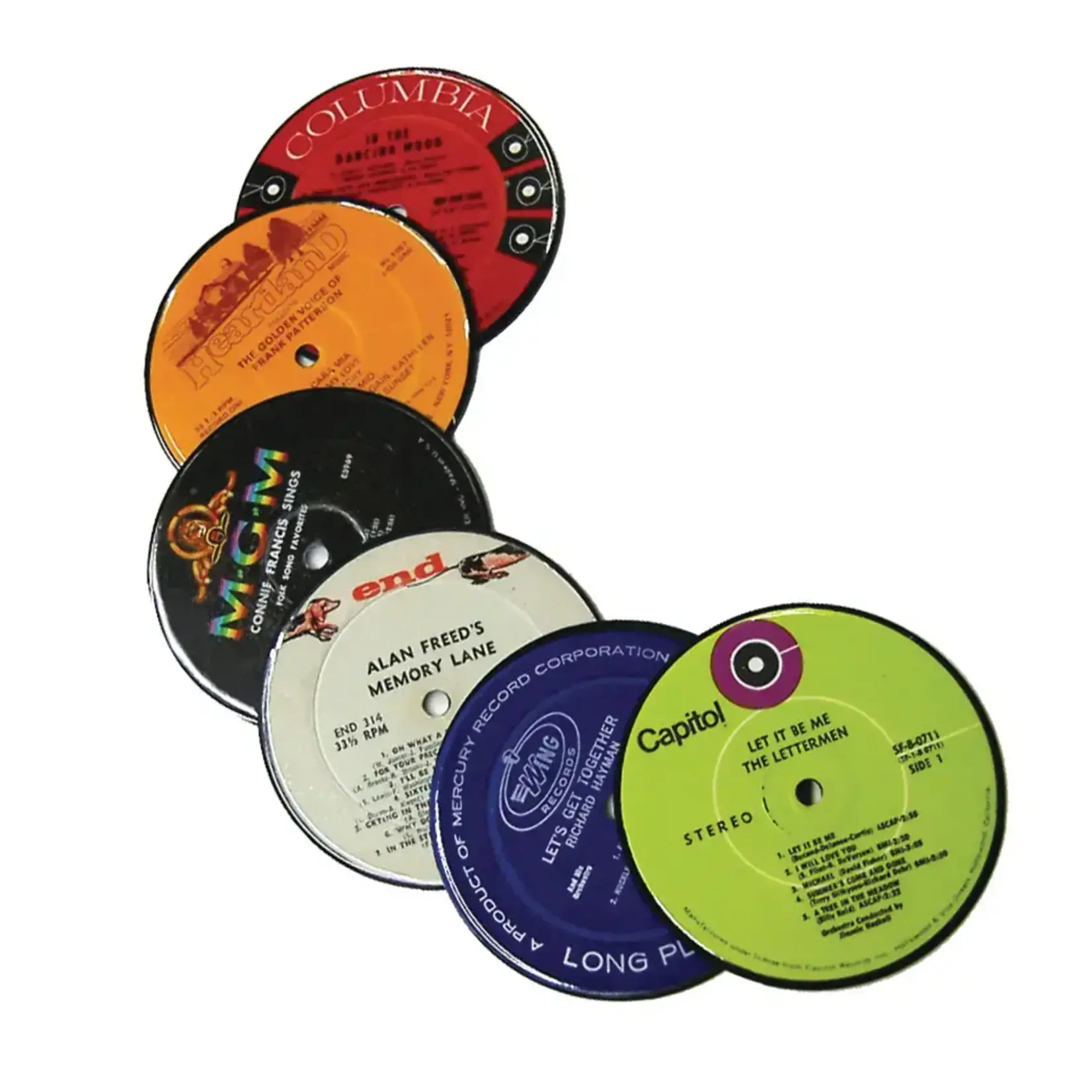 Vinylux Vinyl Record Label Coasters, set of 6