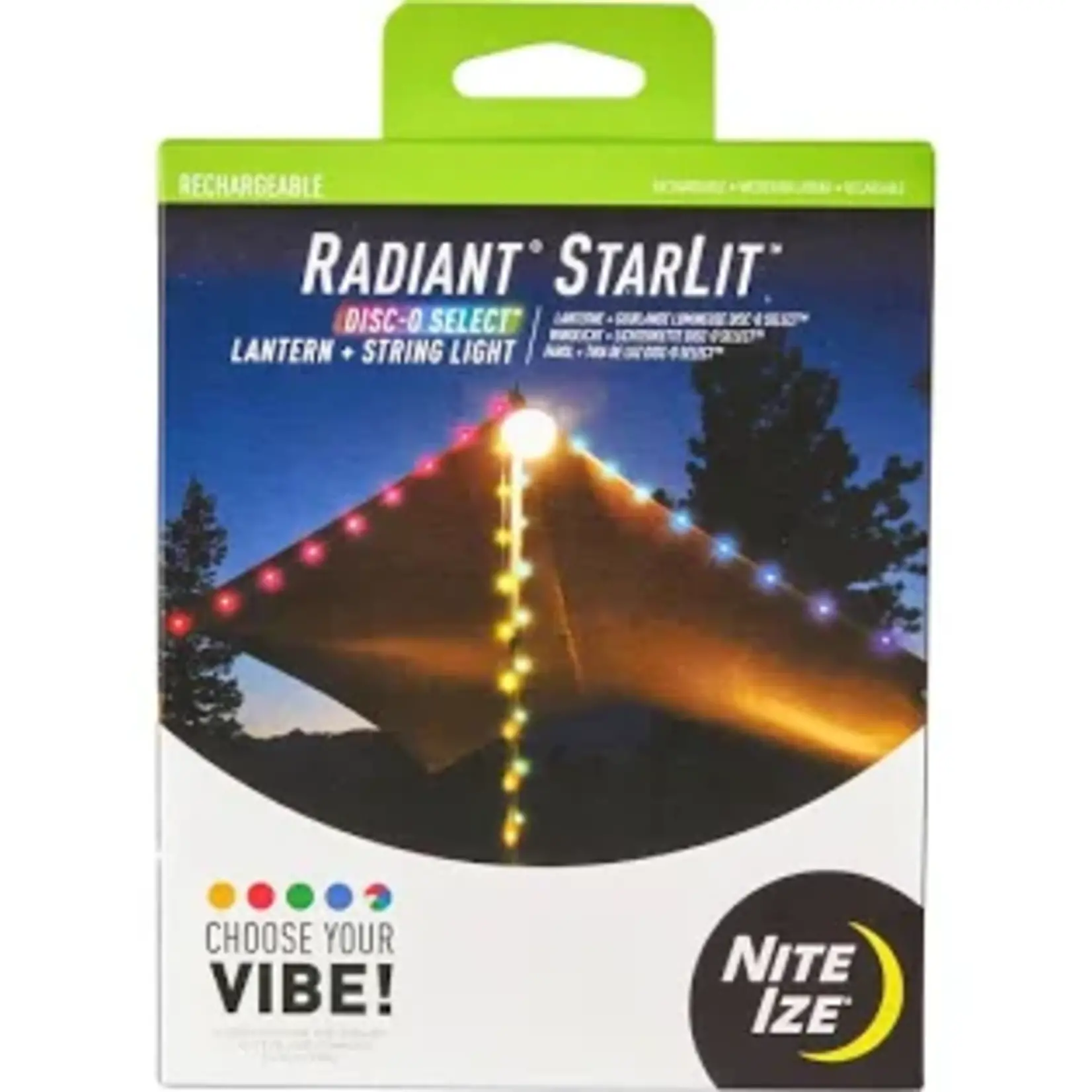 Nite Ize Radiant StarLit Rechargeable Lantern and String Light DiscO