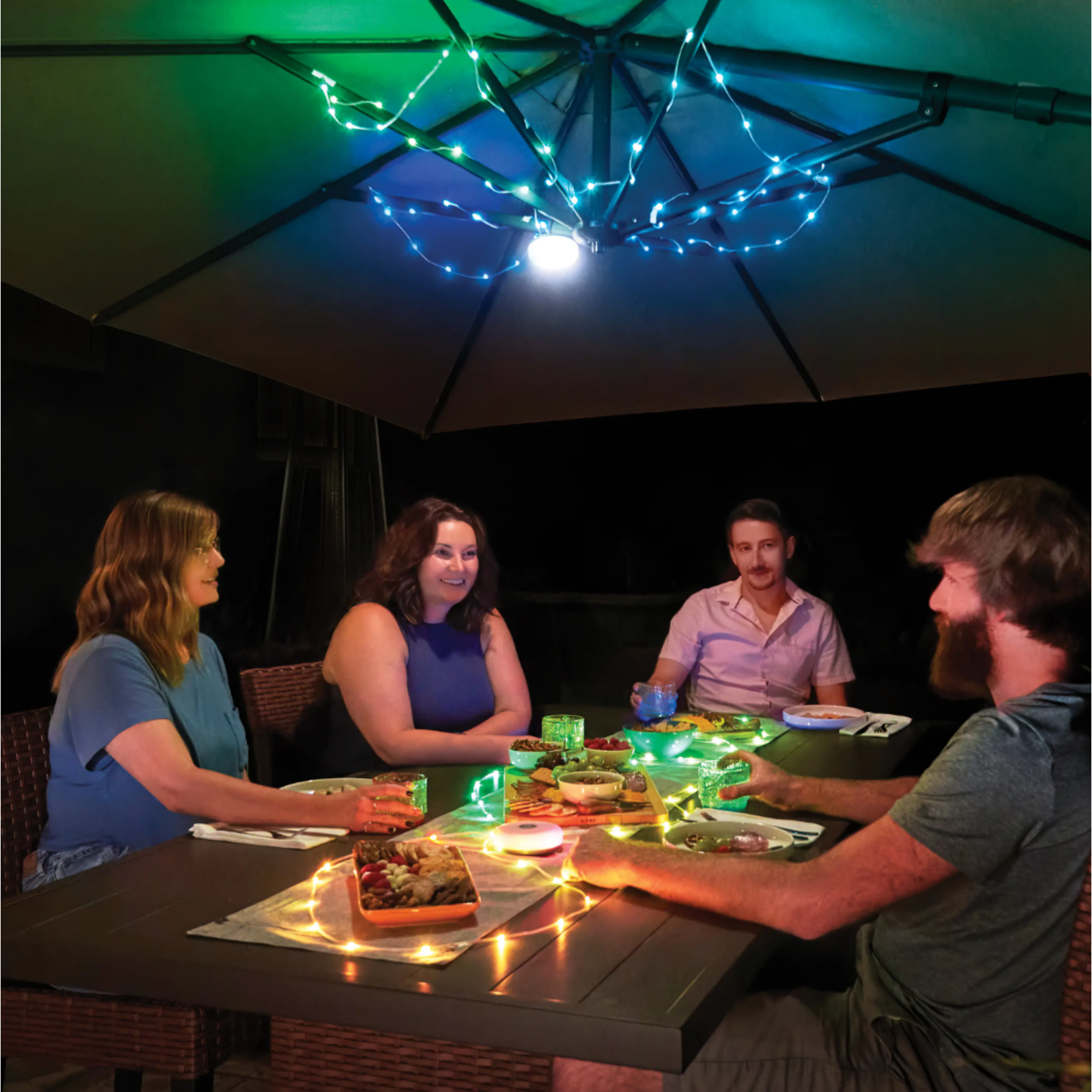 Nite Ize Radiant StarLit Rechargeable Lantern and String Light DiscO
