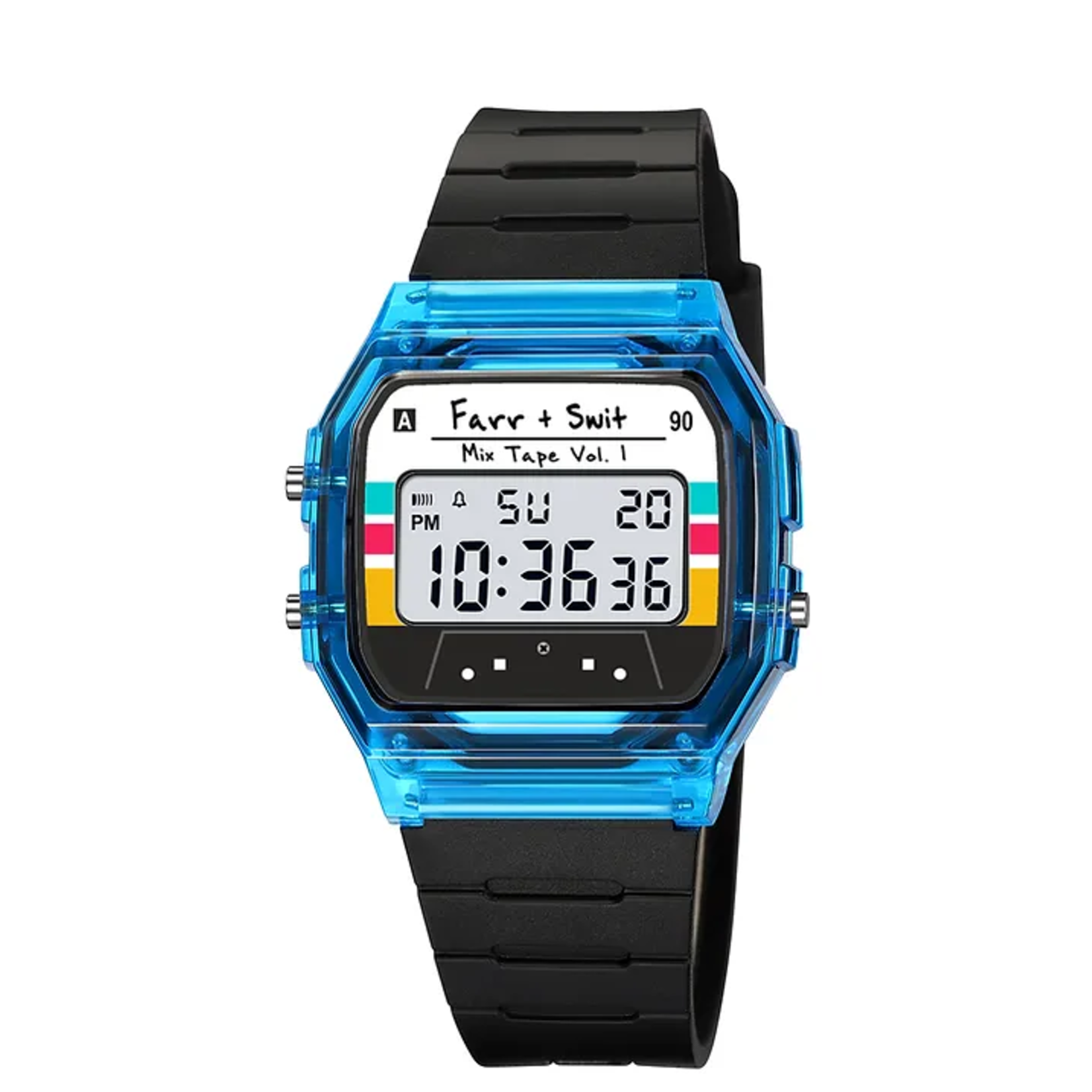 Farr + Swit Watches Retro Digital Mixed Tape Watch