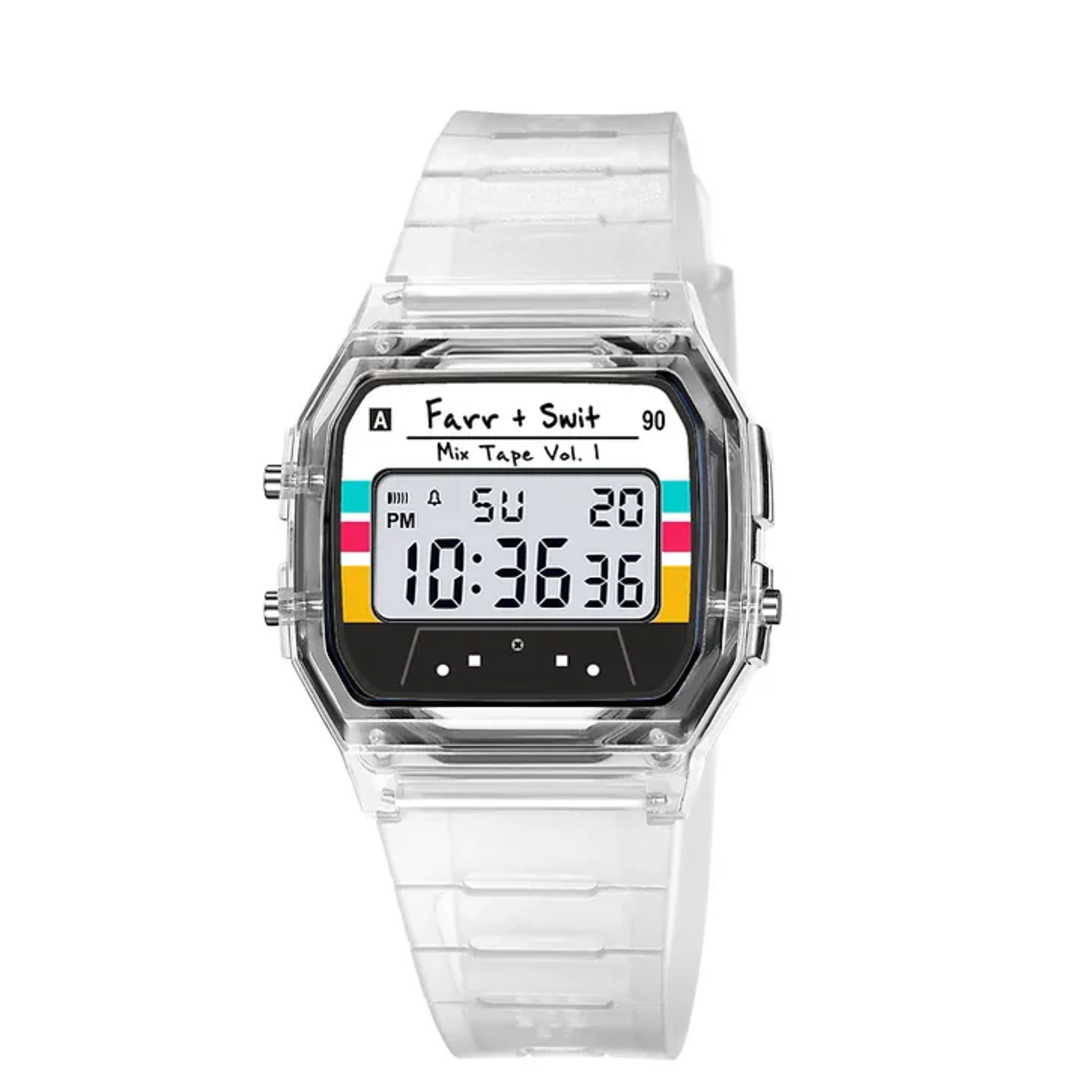 Farr + Swit Watches Retro Digital Mixed Tape Watch