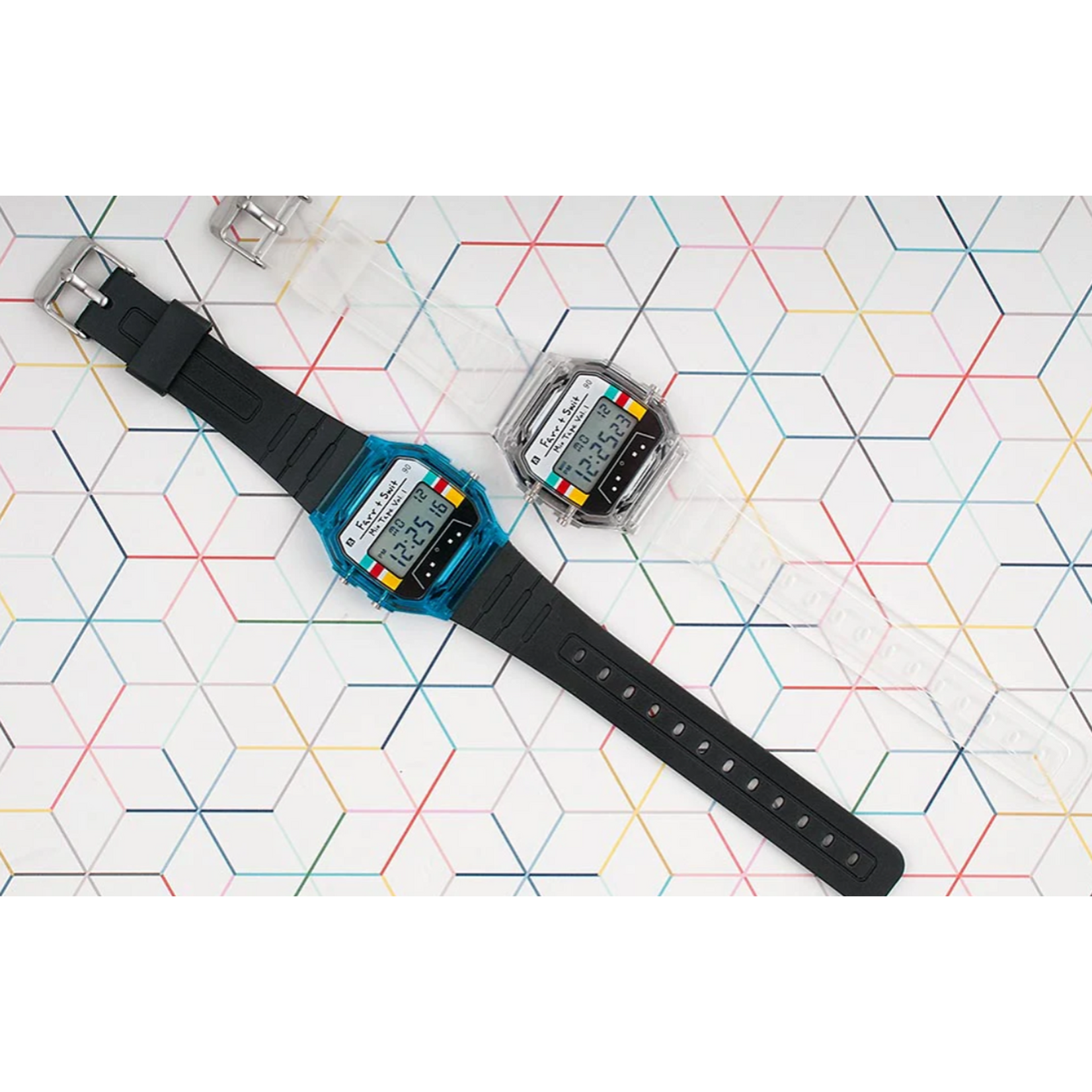 Farr + Swit Watches Retro Digital Mixed Tape Watch