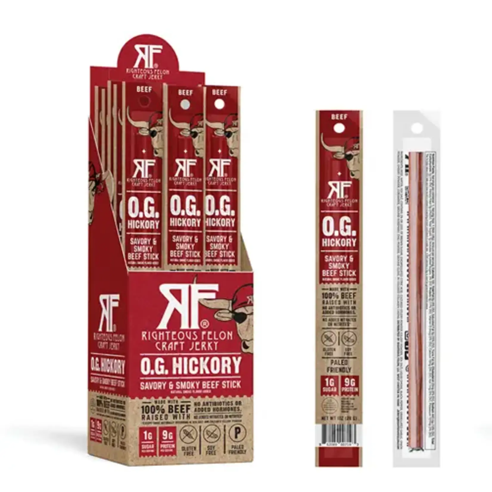 Righteous Felon Craft Jerky Savory & Smoky Beef Stick