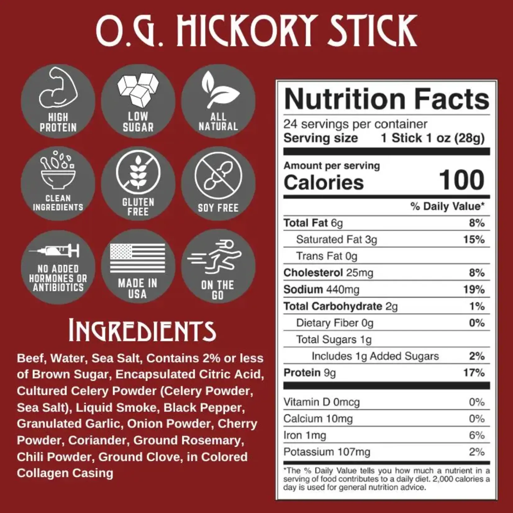 Righteous Felon Craft Jerky Savory & Smoky Beef Stick