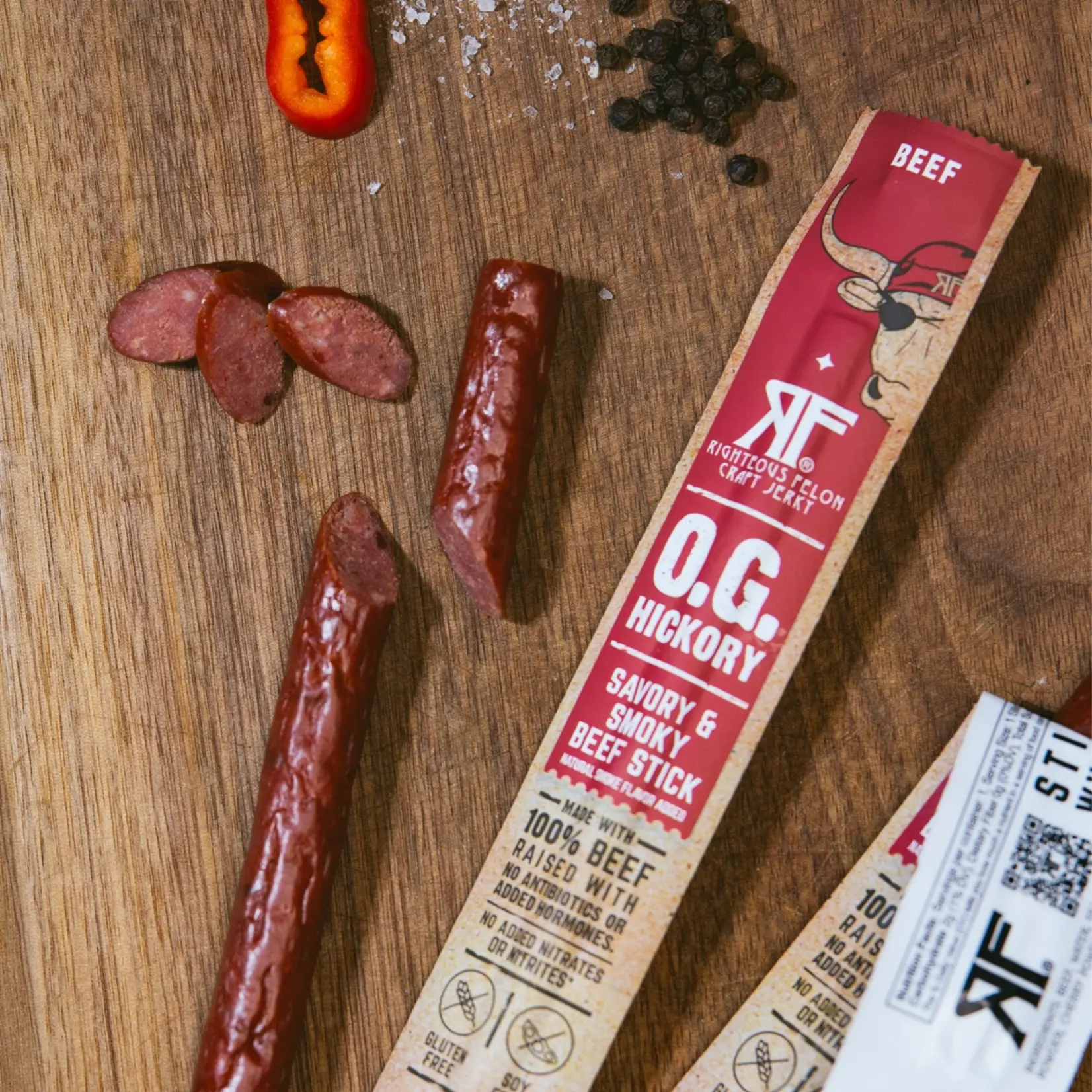 Righteous Felon Craft Jerky Savory & Smoky Beef Stick