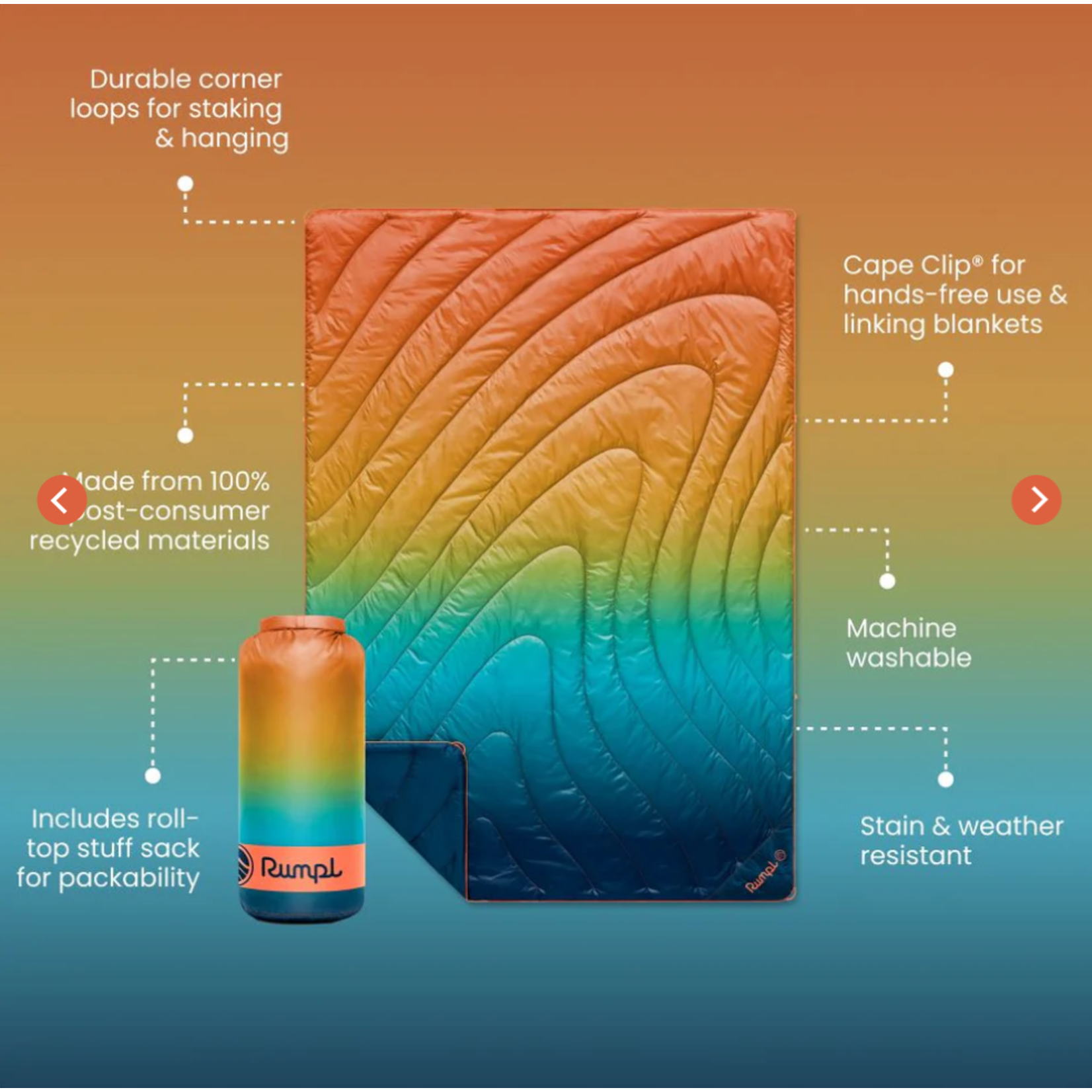 Rumpl Original Puffy Baja Fade Blanket