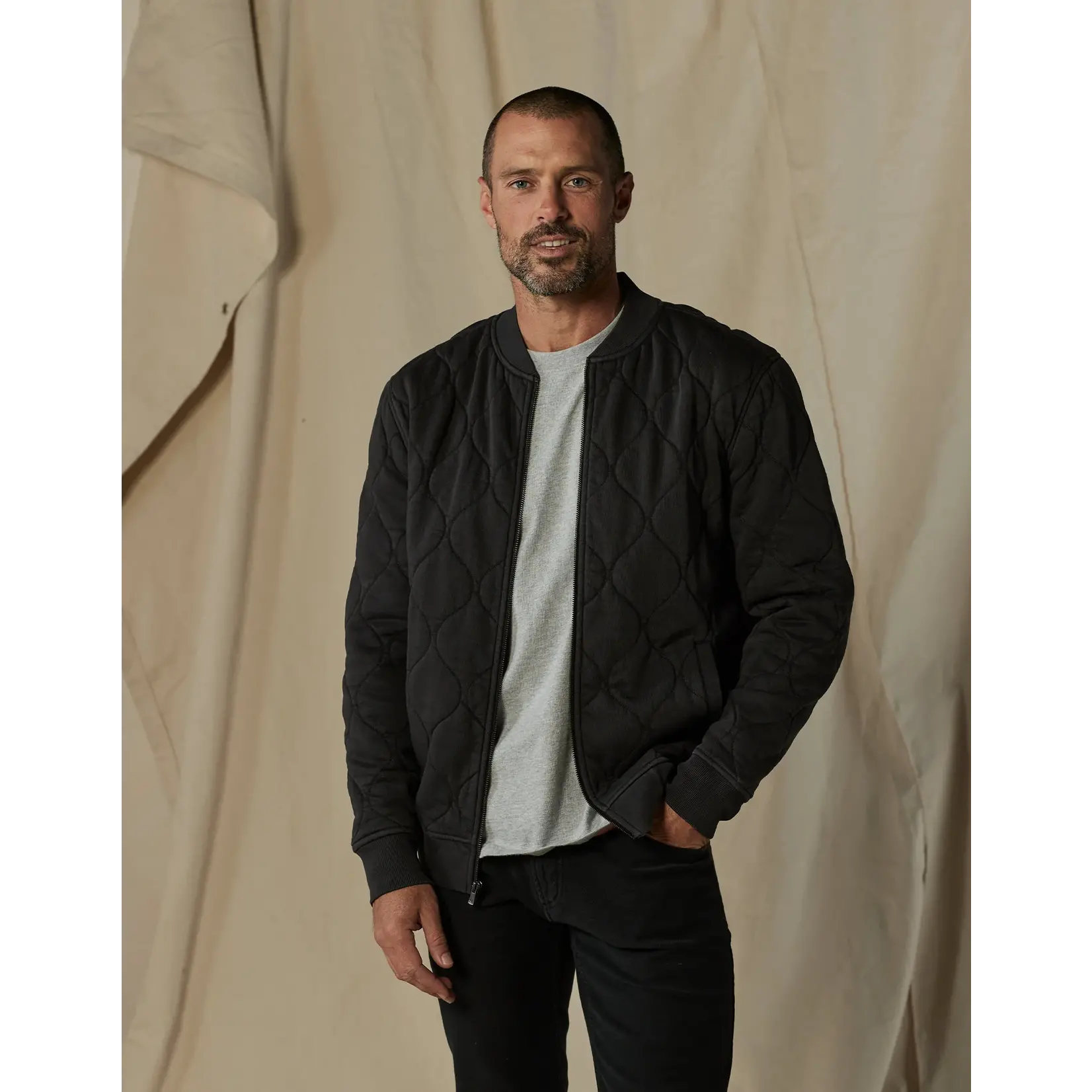 The Normal Brand QUILTED KNIT BOMBER